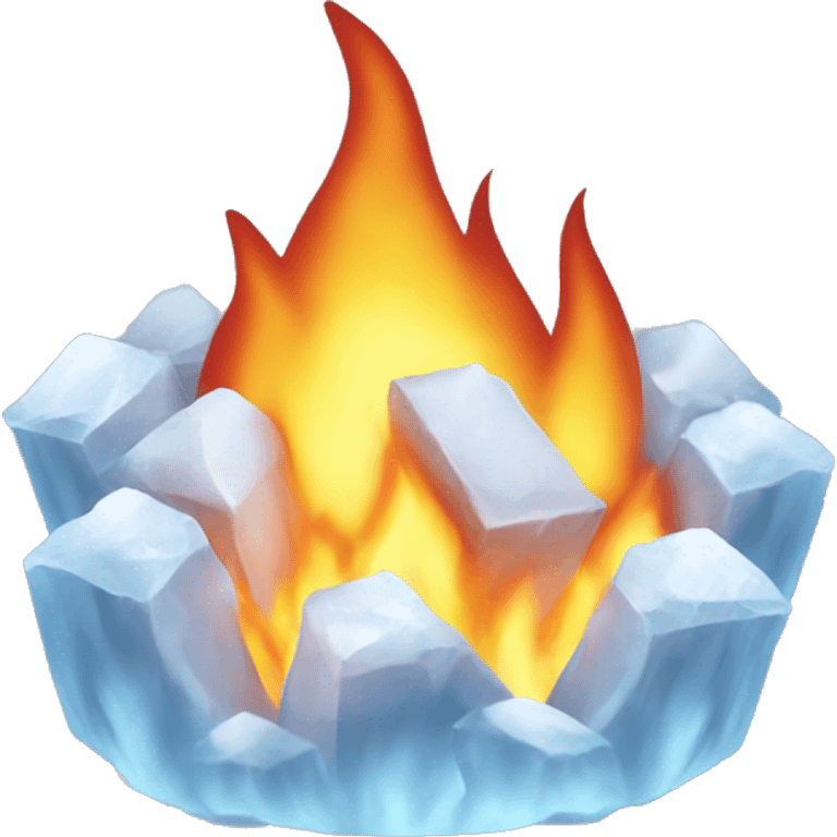 Fire with ice emoji