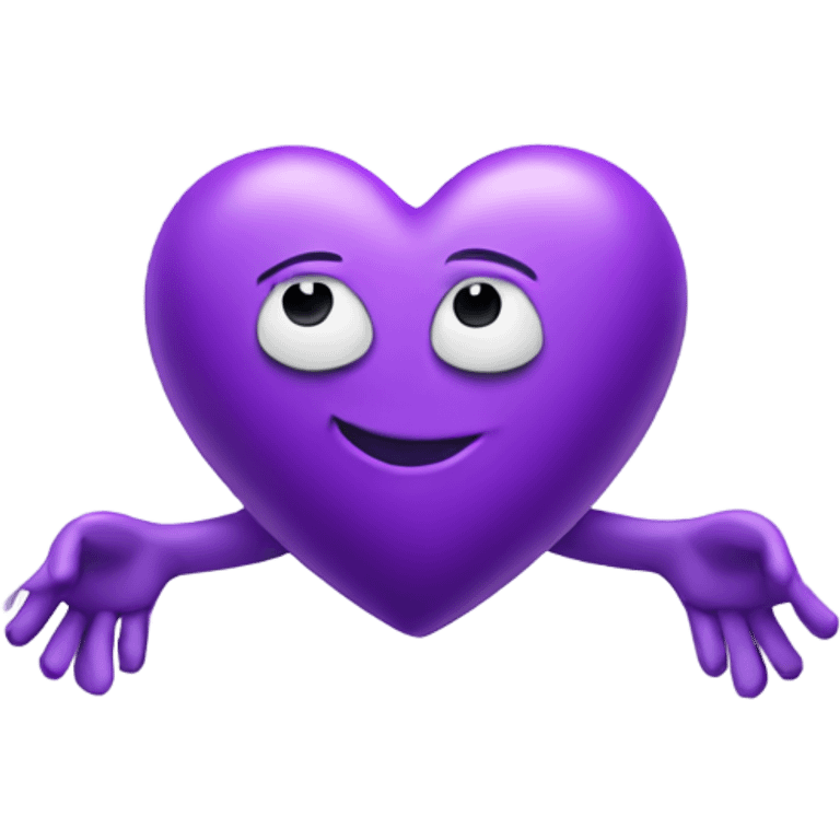 Purple love heart with arms emoji