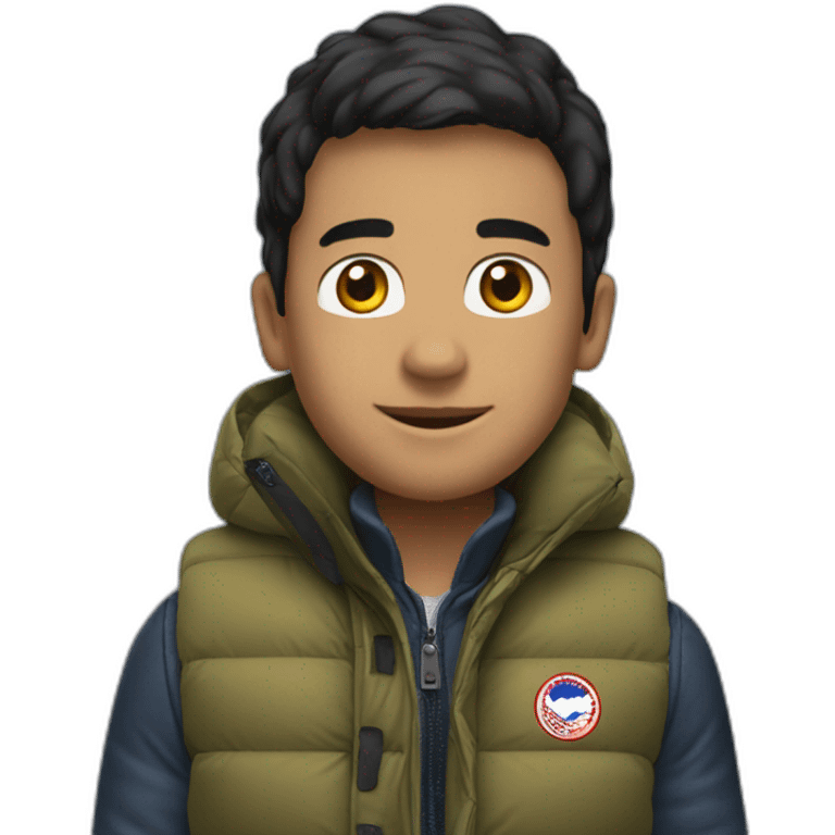 Ragazzo con gilet di Canada goose emoji