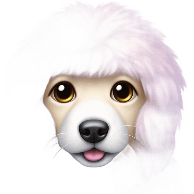 Kawaii cute gorgeous dog colorful sparkly bright light pastel lilac-pink-white-gradient fantasy ethereal fluffy fursona animal creature emoji