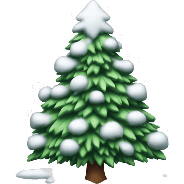 christmas tree with snow emoji