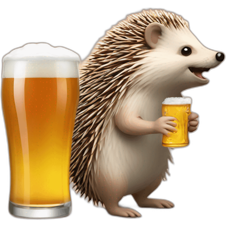 hedgehog drink beer spend bitcoin emoji