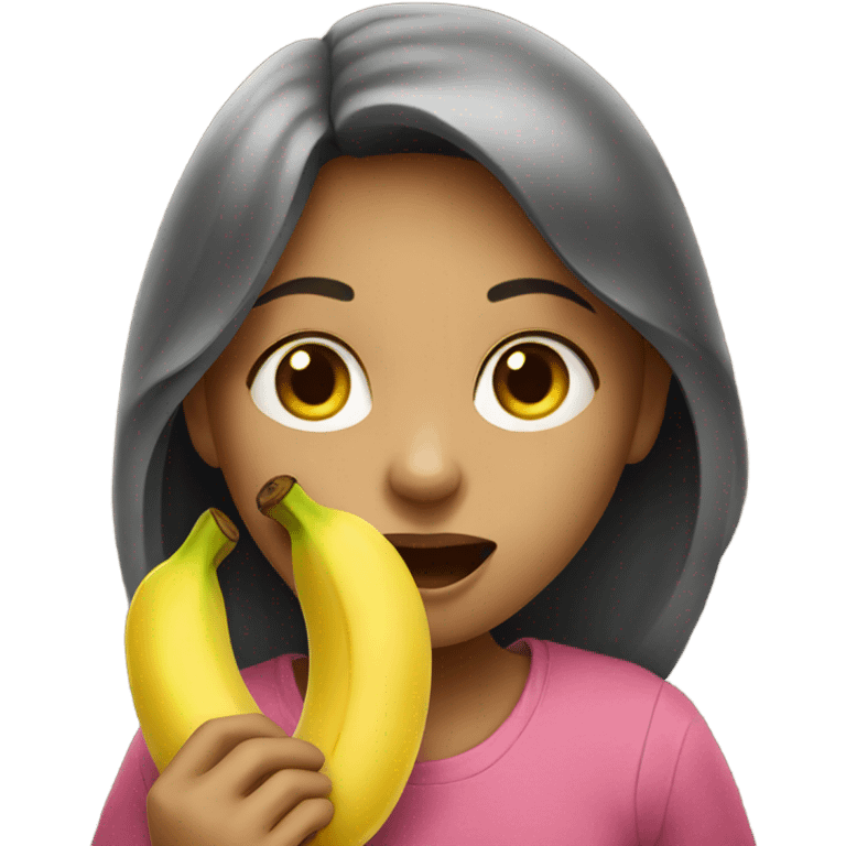 Girl eating banana emoji