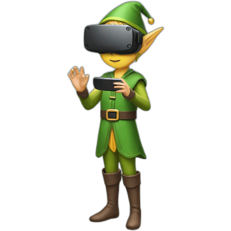 Elf playing in vr headset full body emoji