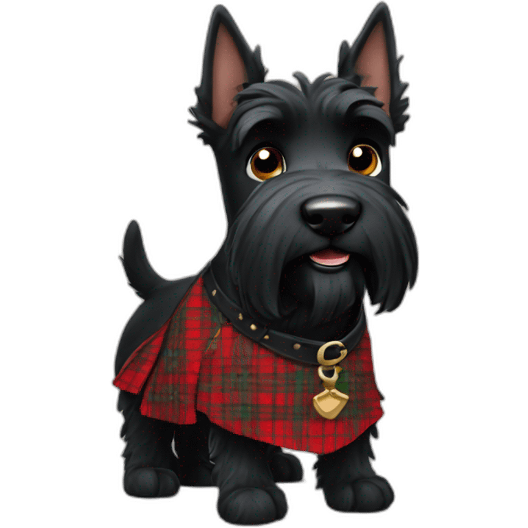 Black Scottish terrier wearing kilt emoji