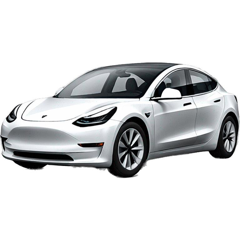 White Tesla model 3 emoji