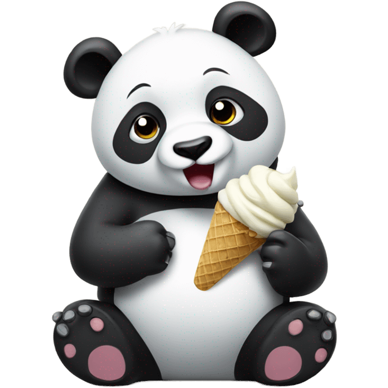 Panda eating ice cream emoji