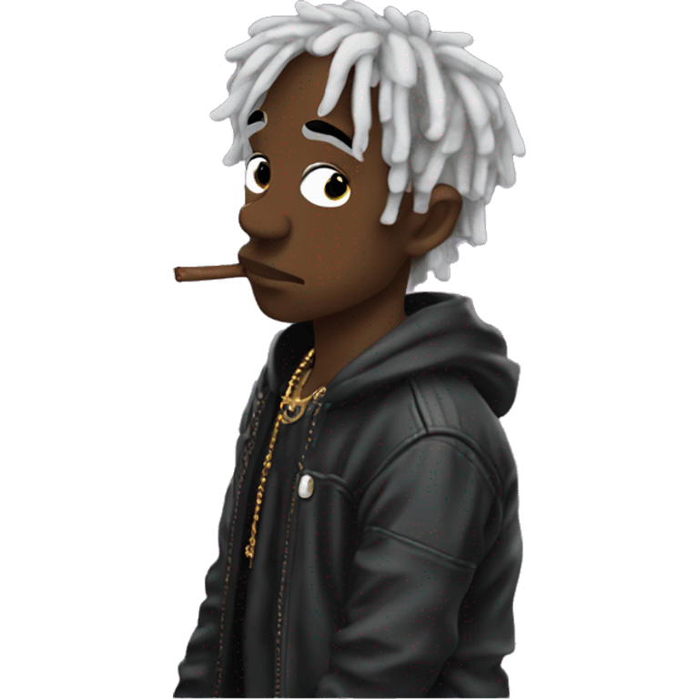 Lil uzi vert thoughtful with his hand on his chin emoji