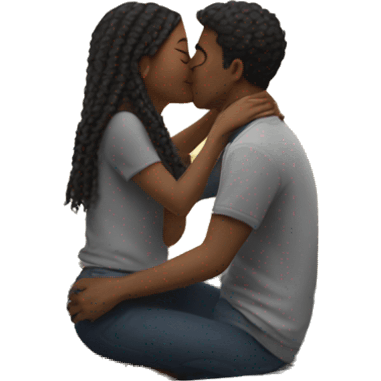 Guy kissing girl from roof emoji