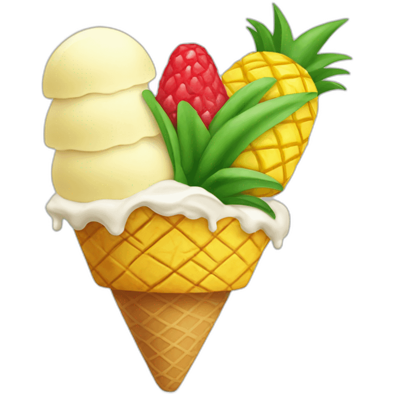 ice cream with a pineapple on top emoji