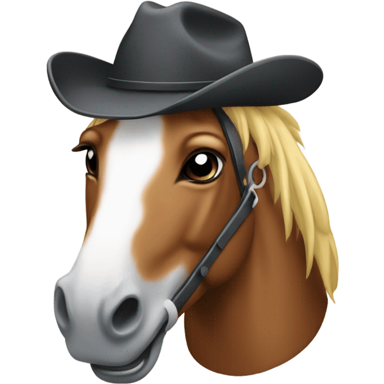 Horse with cow boy hat emoji