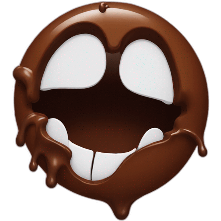 a hole with chocolate coming out of it emoji