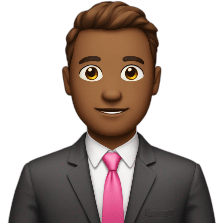 red skin man with pink tie emoji