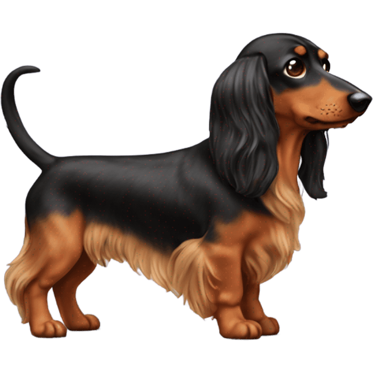 Long hair dog teckel emoji