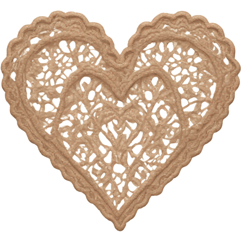 Pale brown lace heart emoji