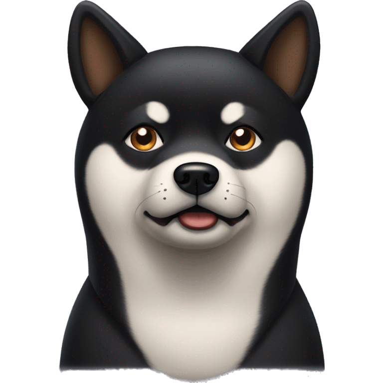 black shiba inu dog looking worried emoji