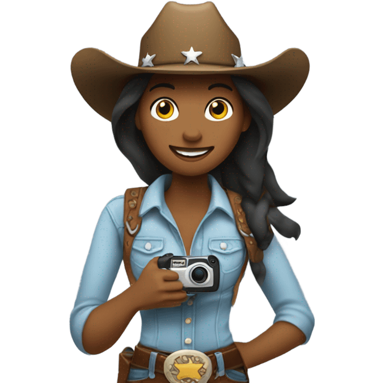 A cowgirl with a go pro emoji