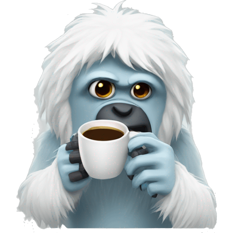 Yeti drinking coffee emoji