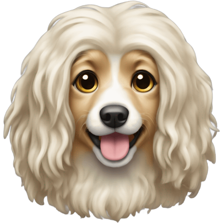 Creamy  longhaired  duchhund  emoji