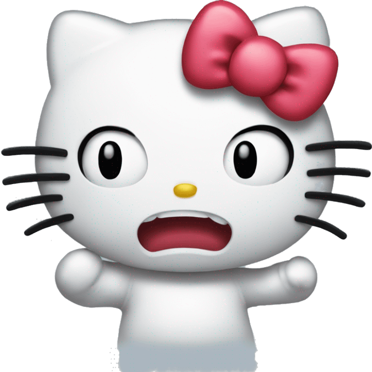 Hello kitty getting mad emoji