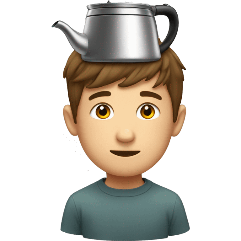 Tea kettle on boy's head emoji