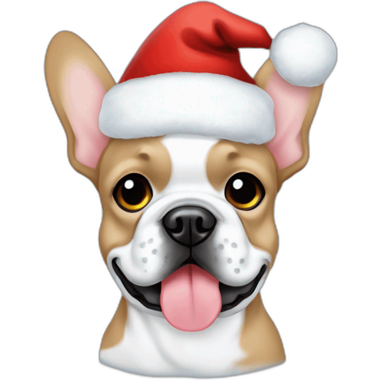 merle frenchie christmas hat emoji