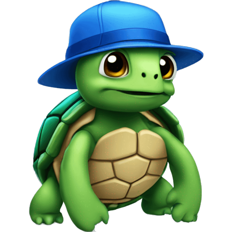 android turtle mixed with blue basecap emoji