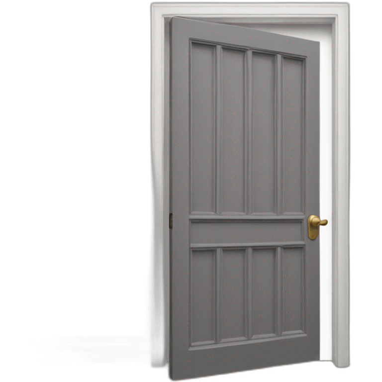 one open door wood color gray style perpective emoji