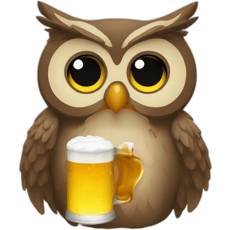 owl-drinking-beer emoji