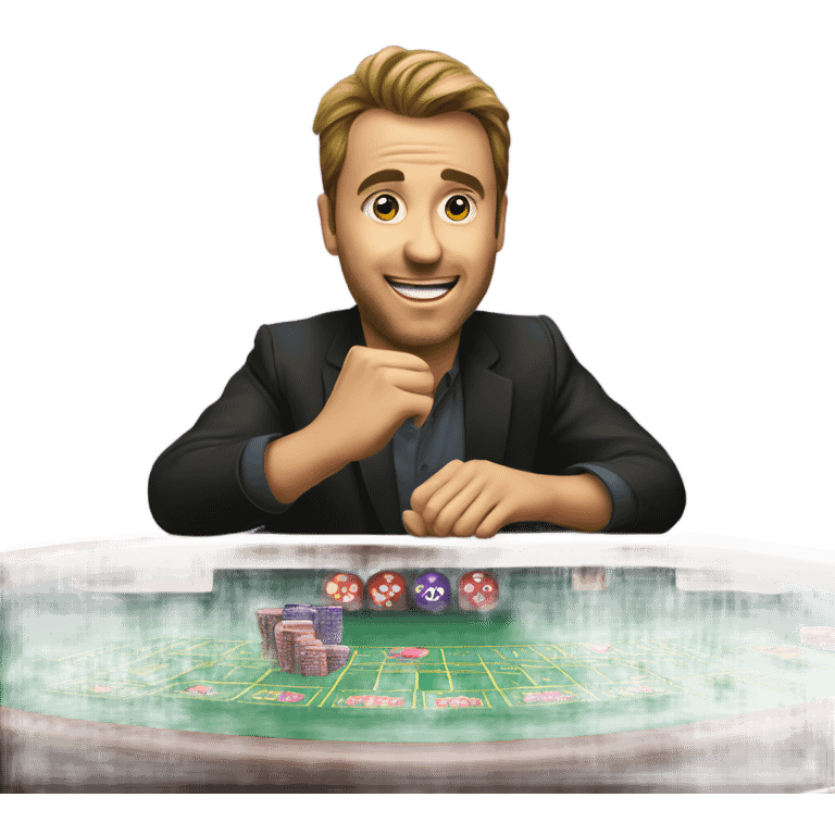 Gambling on a craps table emoji