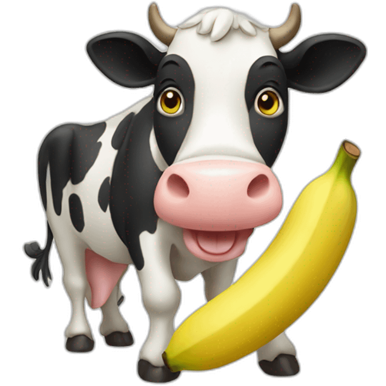 cow eating banana  emoji