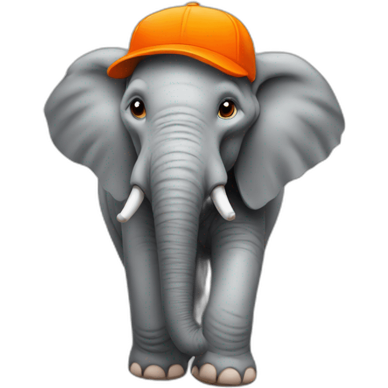 elephant with an orange cap emoji