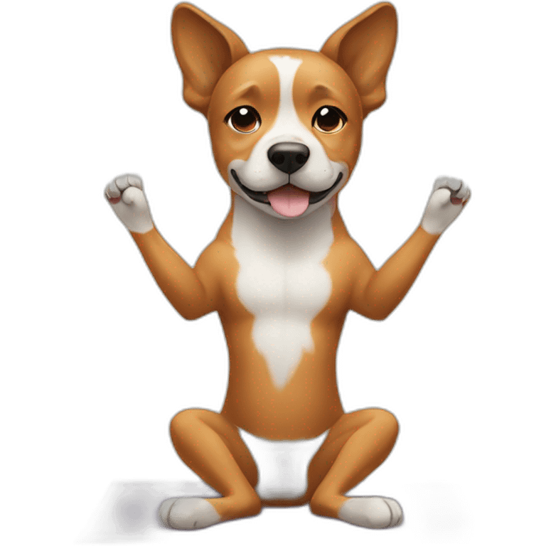 dog doing yoga emoji