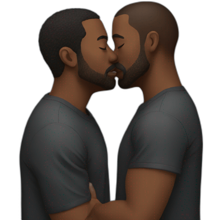 Black daddy kissing emoji