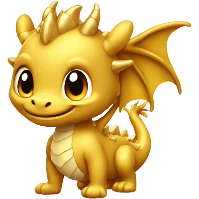 Gold cute dragon emoji