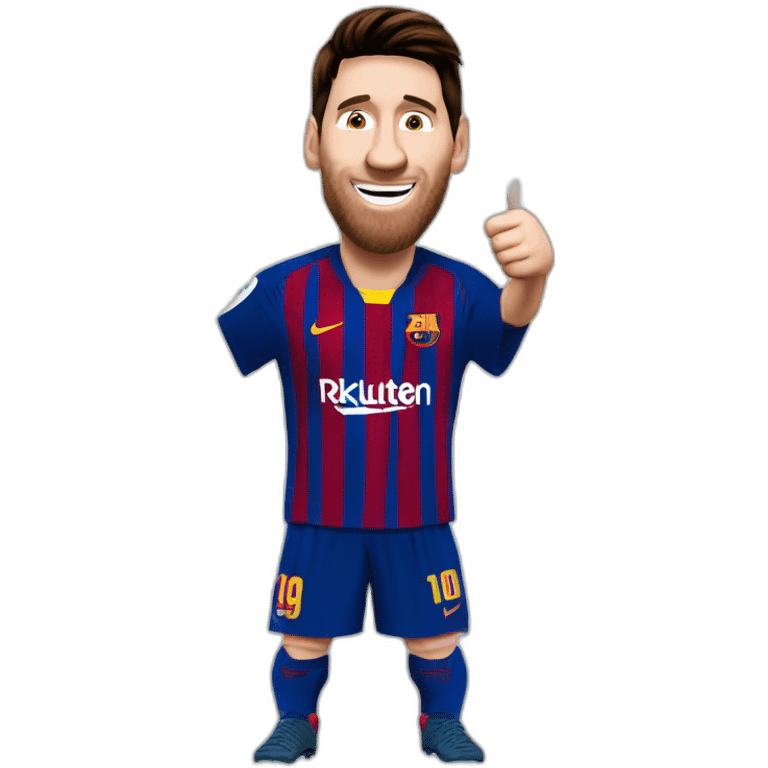 Lionel Messi happy with thumbs up emoji