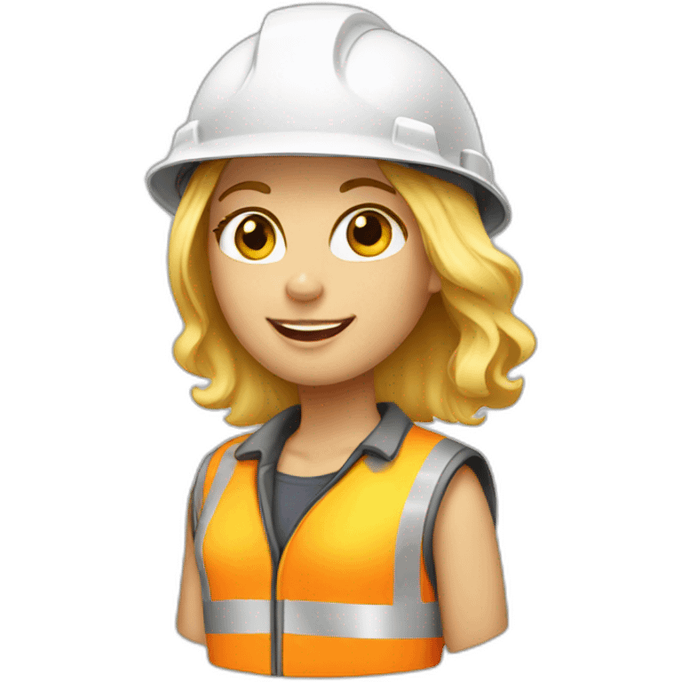 Blonde girl construction worker emoji