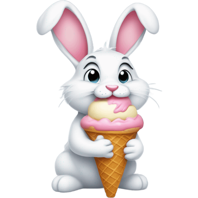 bunny eating ice cream emoji