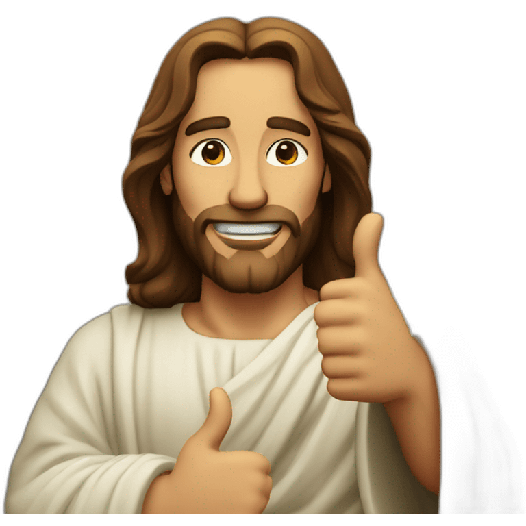 Jesus christ grinding thumbs up emoji