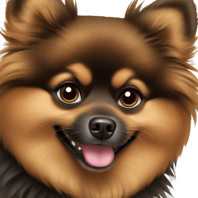 Black and brown spitz pomeranian playing  emoji