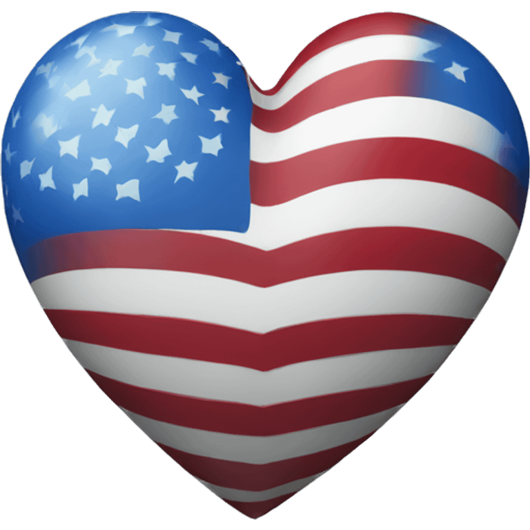 Blue heart with American flag emoji