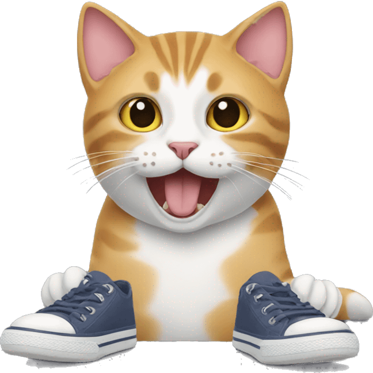 Cat eating shoes  emoji