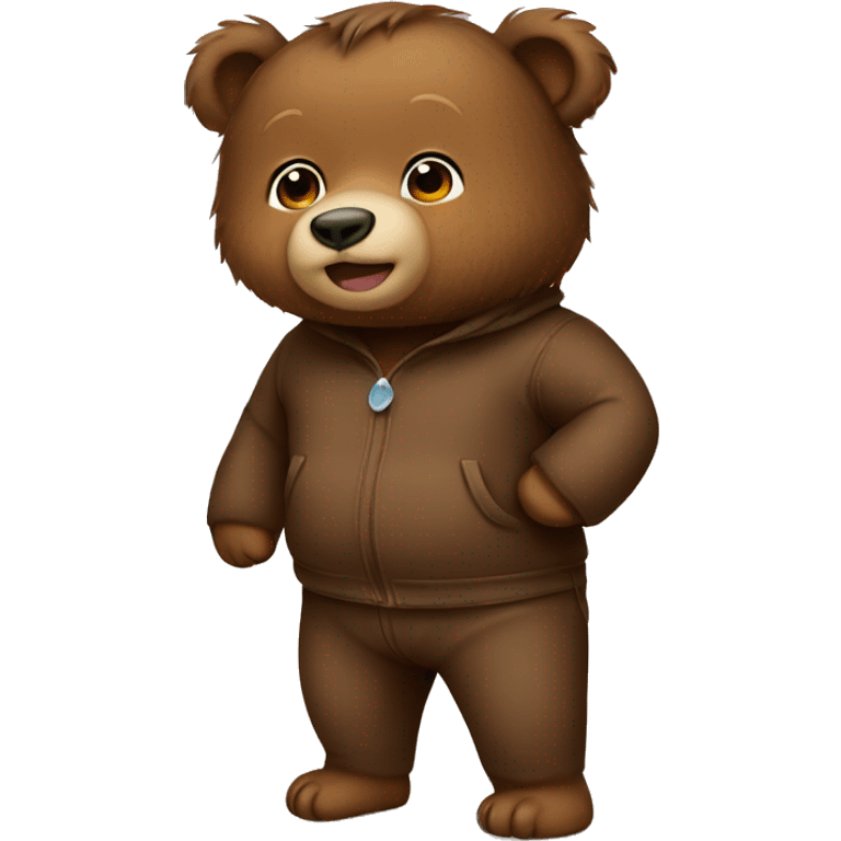 Baby brown bear in pants  emoji