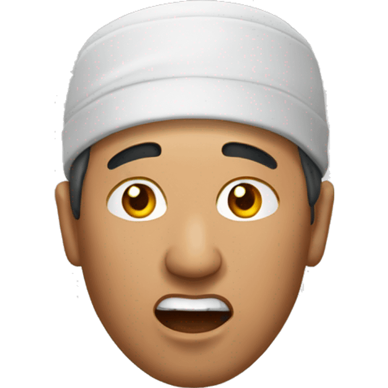 Kyrgyz man have a surprised emoji