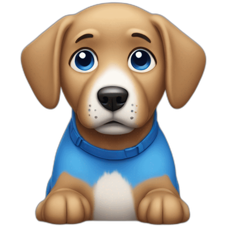 Blue dog sad emoji