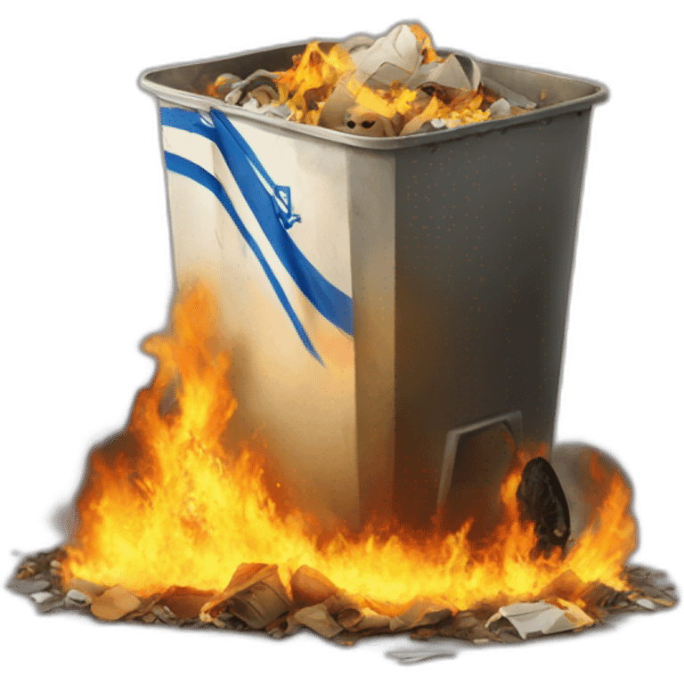 Israel in burning trash emoji