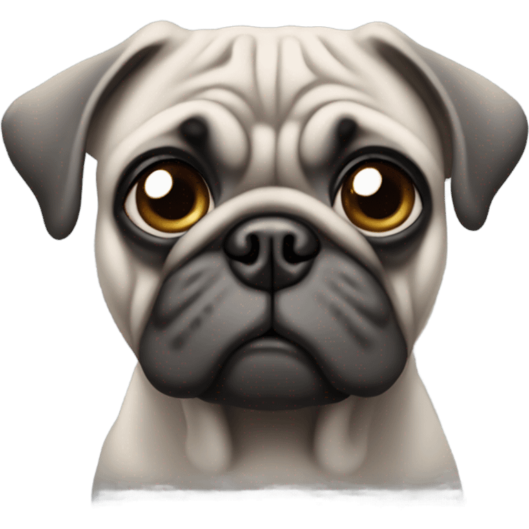 A picture of a grey pug  emoji