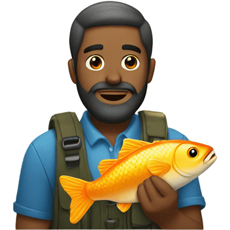 Guy with beard with fish emoji