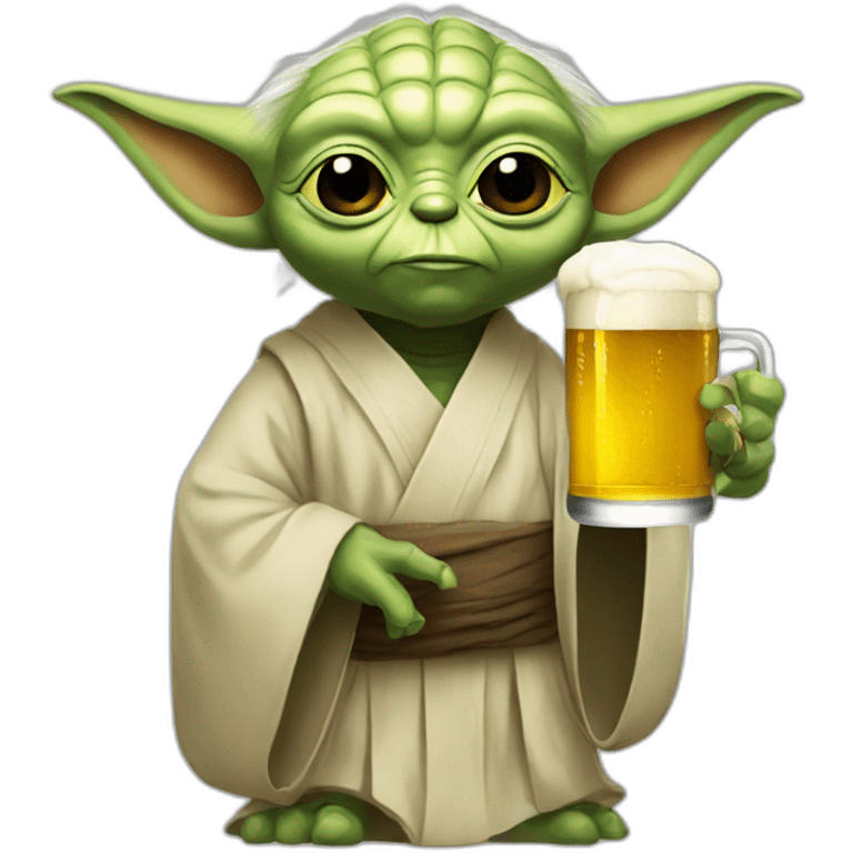 Yoda with beer emoji