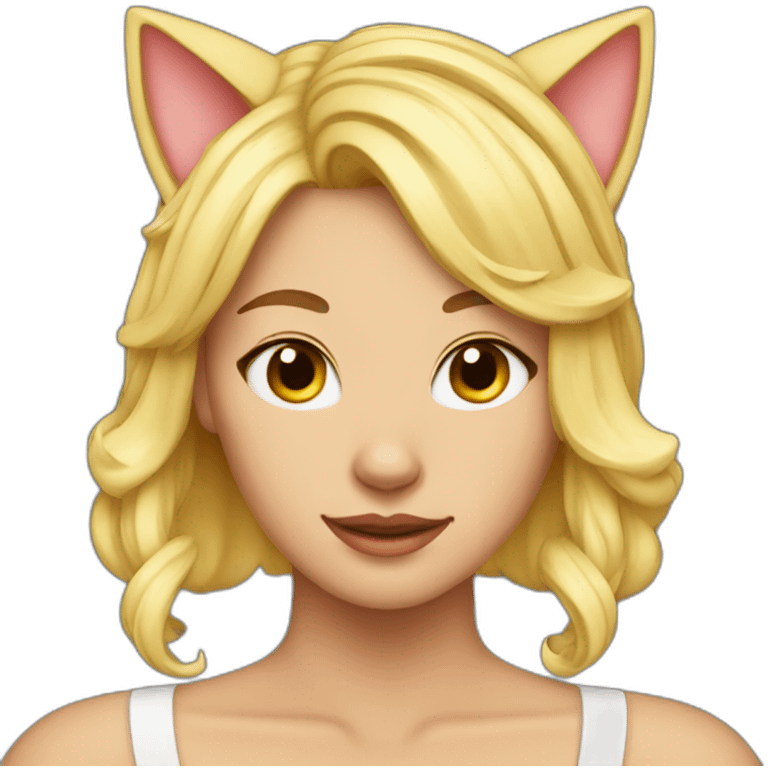 sexy blonde cat ears emoji